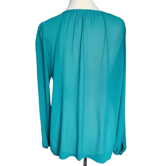 Michael, Michael Kors Green Long Sleeved Boho Top Size Large - Picture 3 of 7